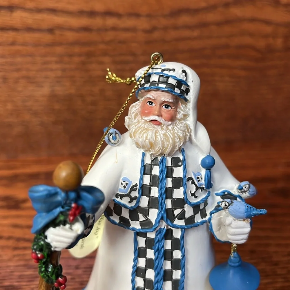 Ashton Drake Blue Joy Santa's Feathered Friends Ornament Collection